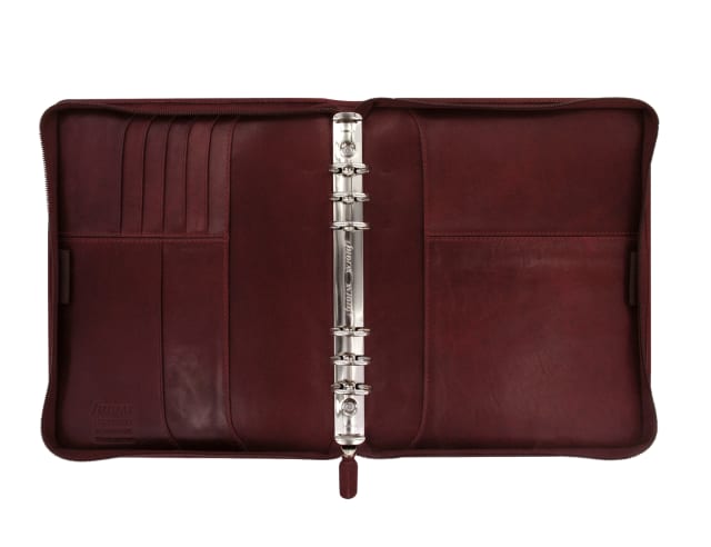 FILOFAX A5 LOCKWOOD ZIP ORGANISER GARNET