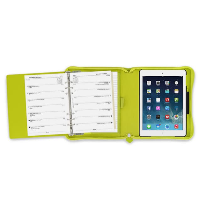 FILOFAX SAFFIANO LARGE ZIP IPAD AIR 2 PEAR