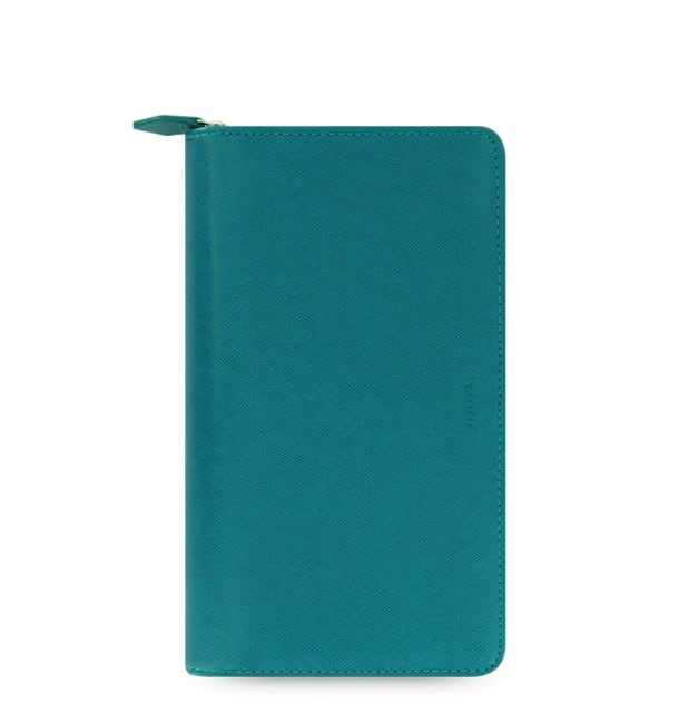 Filofax PERsonal COMpact SAFFIANO ZIP ORGANISER AQUA