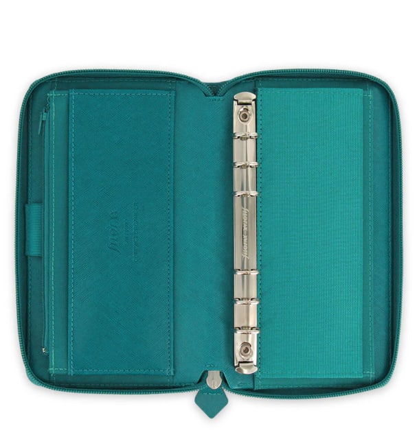 Filofax PERsonal COMpact SAFFIANO ZIP ORGANISER AQUA