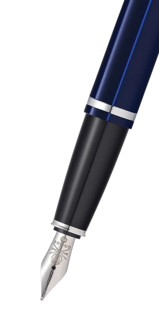 CROSS Calais Blue Lacquer Fountain Pen, Medium Nib