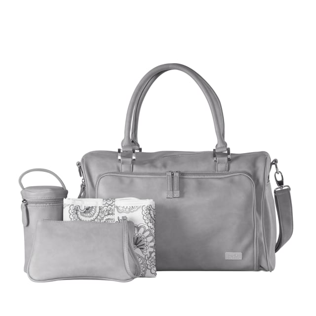 ISOKI DOUBLE ZIP SATCHEL PORTSEA LT GREY