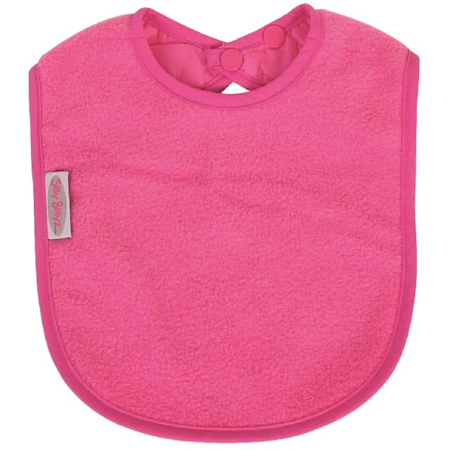 SILLY BILLYZ FLEECE PLAIN LARGE BIB CERISE