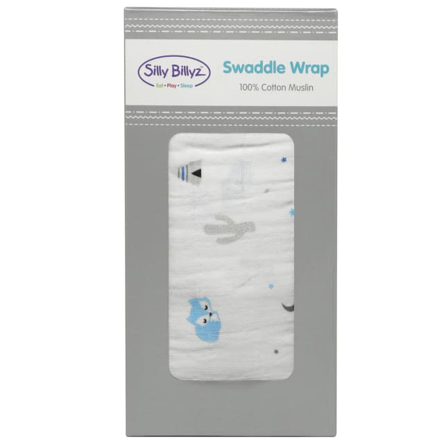 SILLY BILLYZ MUSLIN SWADDLE WRAP 1PK - DFOX