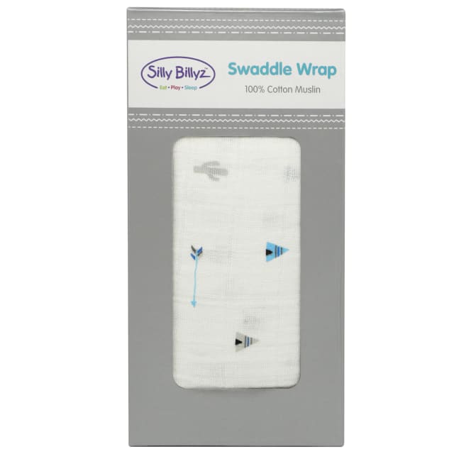 SILLY BILLYZ MUSLIN SWADDLE WRAP 1PK - TEEPEE