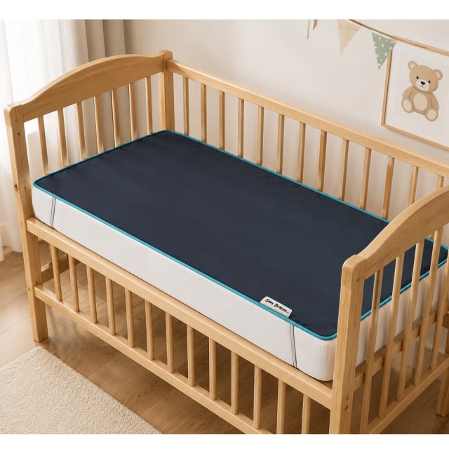 SILLY BILLYZ NYLON NAVY MATTRESS PROTECTOR