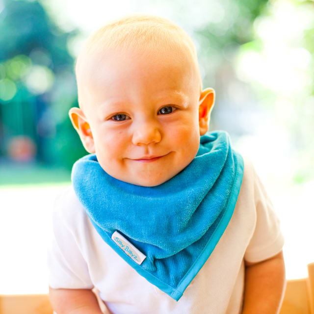 SILLY BILLYZ TOWEL BANDANA BIB AQUA