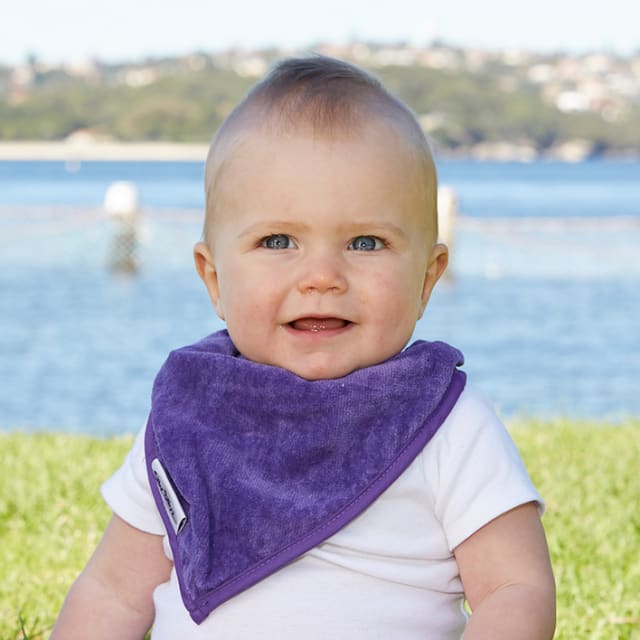 SILLY BILLYZ TOWEL BANDANA BIB PURPLE
