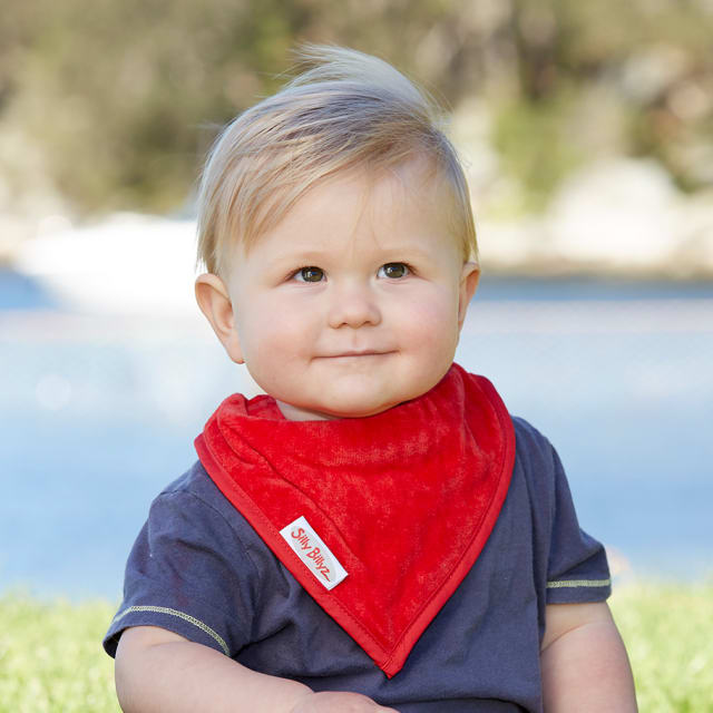 SILLY BILLYZ TOWEL BANDANA BIB RED