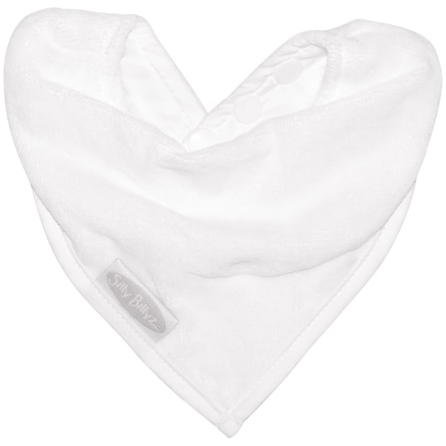 SILLY BILLYZ TOWEL BANDANA BIB WHITE