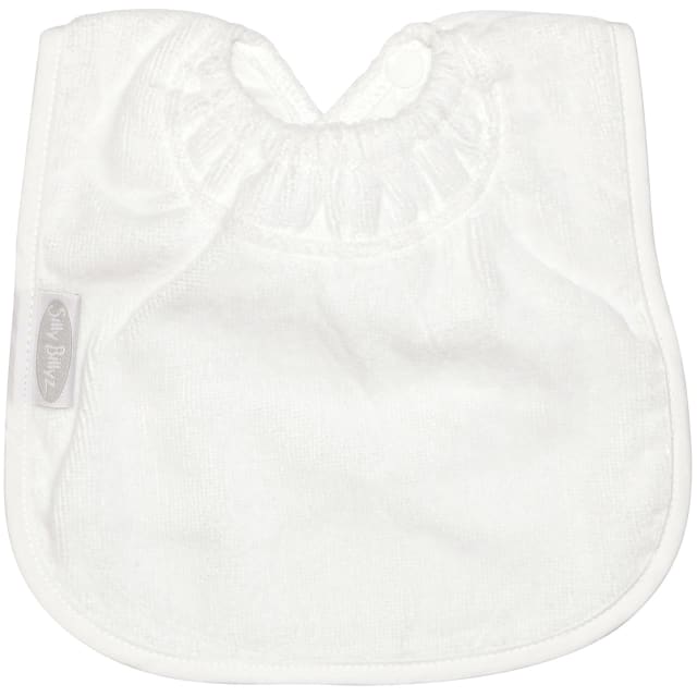 SILLY BILLYZ TOWEL PLAIN LARGE BIB WHITE