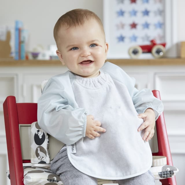 SILLY BILLYZ TOWEL SMALL L/S BIB SILVER