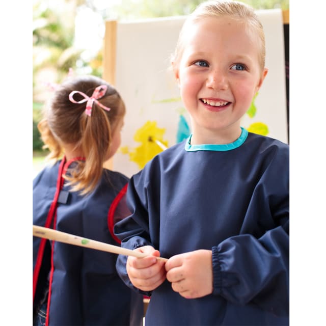 SILLY BILLYZ WATERPROOF PAINTING APRON NAVY 3YRS +