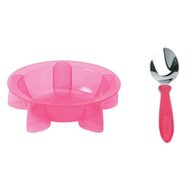 STEADYCO LETS EAT BOWL SPOON PINK