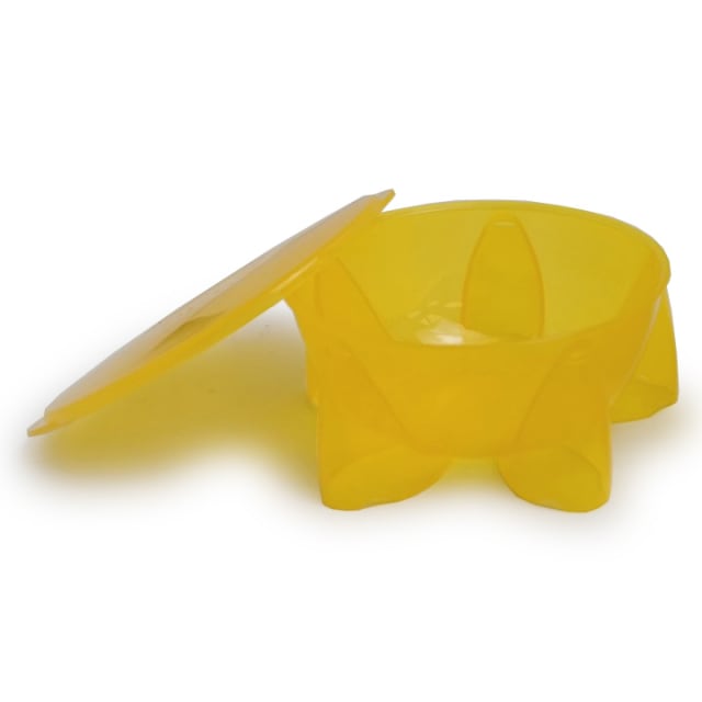STEADYCO LETS EAT SNACK POT LID YELLOW