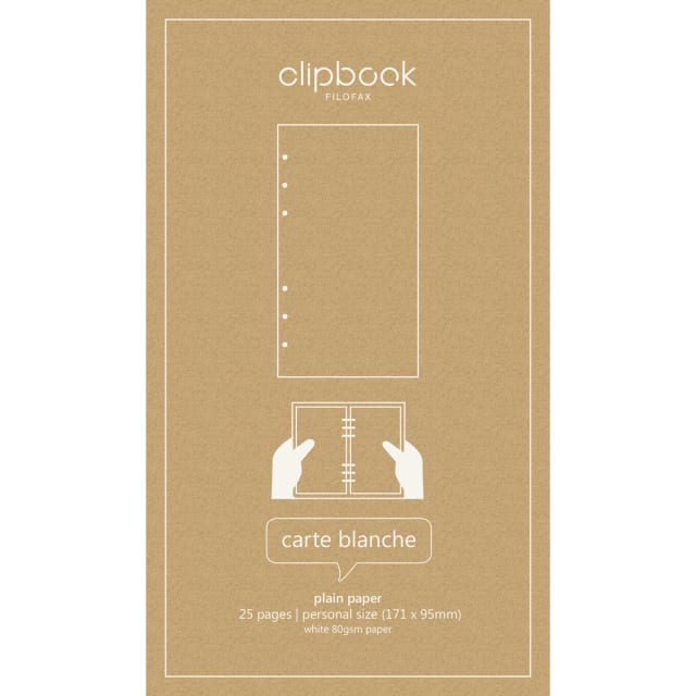 FILOFAX PERSONAL CLIPBOOK REFILL PLAIN 25PK