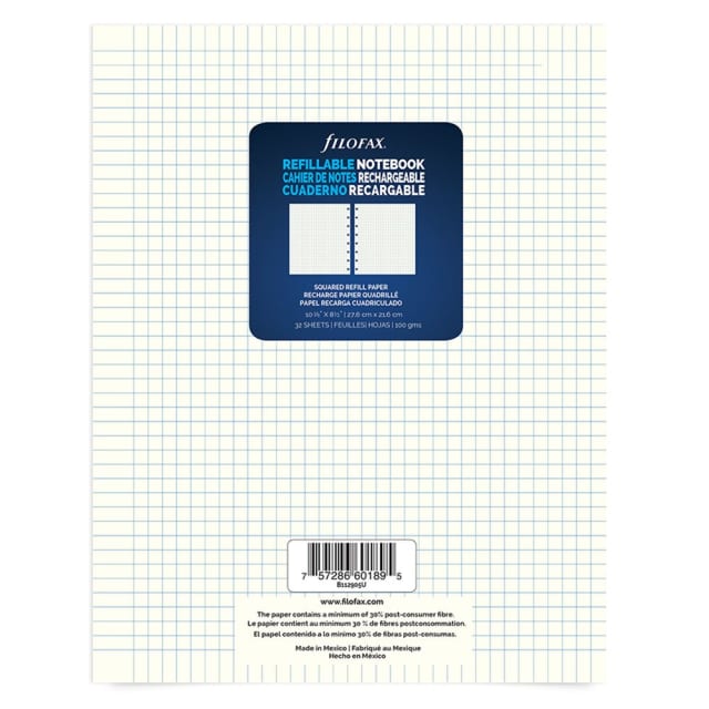 FILOFAX A4 Notebook Refill White Squared 32pk