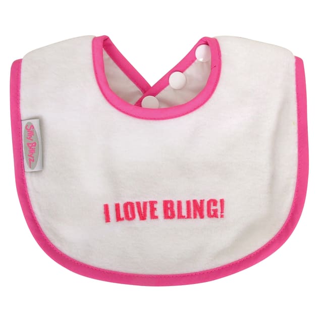 SILLY BILLYZ Bling Bib Wht/Cer I Love Bling