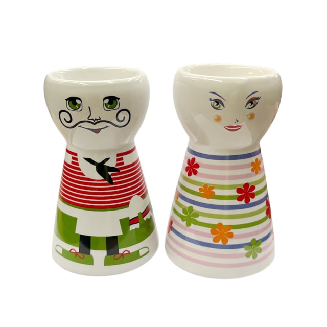 DAKOTA 2pc Egg Cups Girl/Boy Grn/Pink