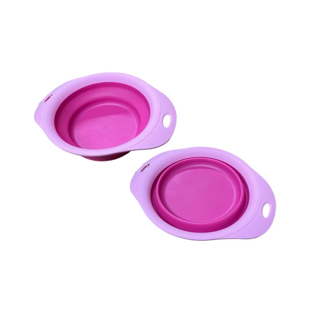 DEXAS Pet Bowl Collapsible Small Pink