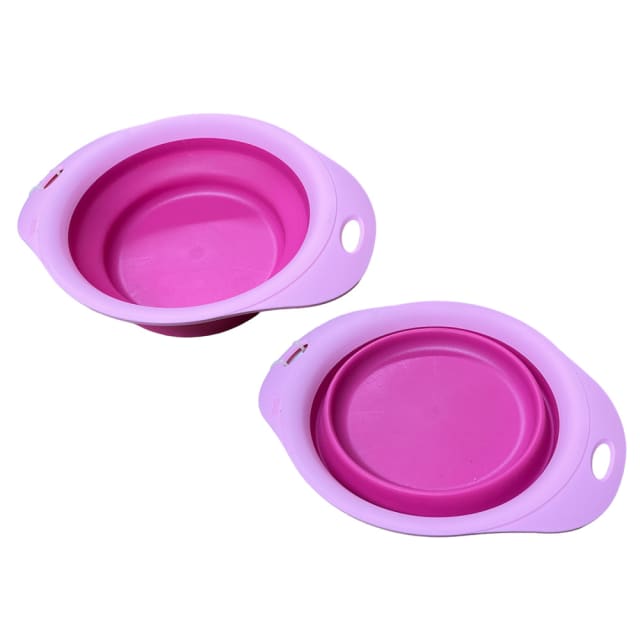 DEXAS Pet Bowl Collapsible Med Pink