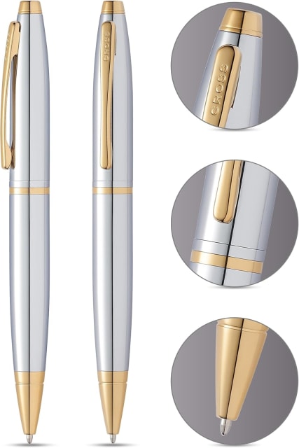CROSS Calais Medalist Chrome/Gold Ballpoint Pen