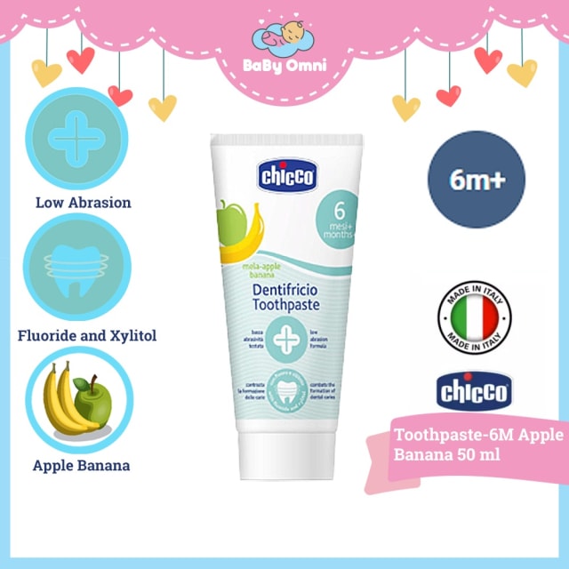 CHICCO ToothPaste: Apple-Banana 50ml 6m+