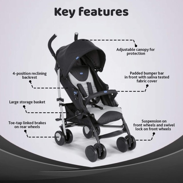 CHICCO Stroller: Echo w bumper bar-Stone