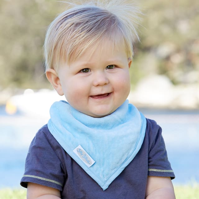SILLY BILLYZ TOWEL BANDANA BIB DUSTY BLUE