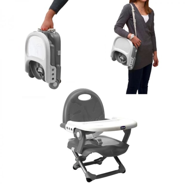 CHICCO Booster Seat: Pocket Snack - Dark Grey