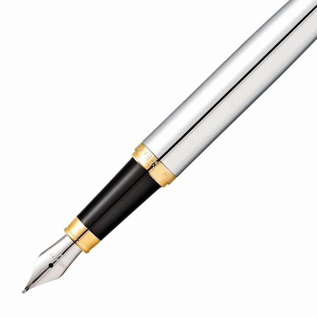 Sheaffer® VFM 9422 Polished Chrome Fountain Pen With Gold-tone TRIM - Fine