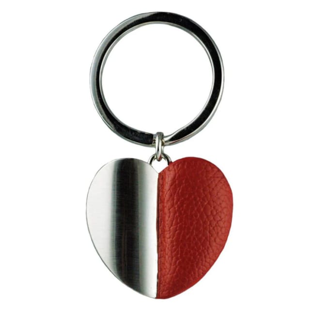 LIFEFX Metal/Lthr Heart Keyring