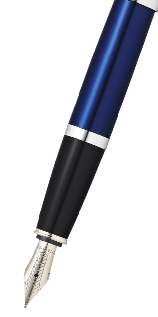 CROSS Bailey Blue Lacquer Fountain Pen, Medium Nib