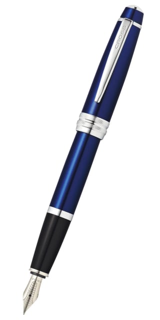 CROSS Bailey Blue Lacquer Fountain Pen, Medium Nib