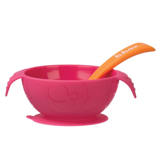 B.BOX Silicone Bowl Spoon Strawberry Shake