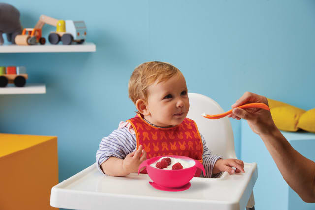 B.BOX Silicone Bowl Spoon Strawberry Shake