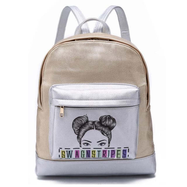 ISOKI SWAG N STRIPES BACKPACK - SILVER & GOLD