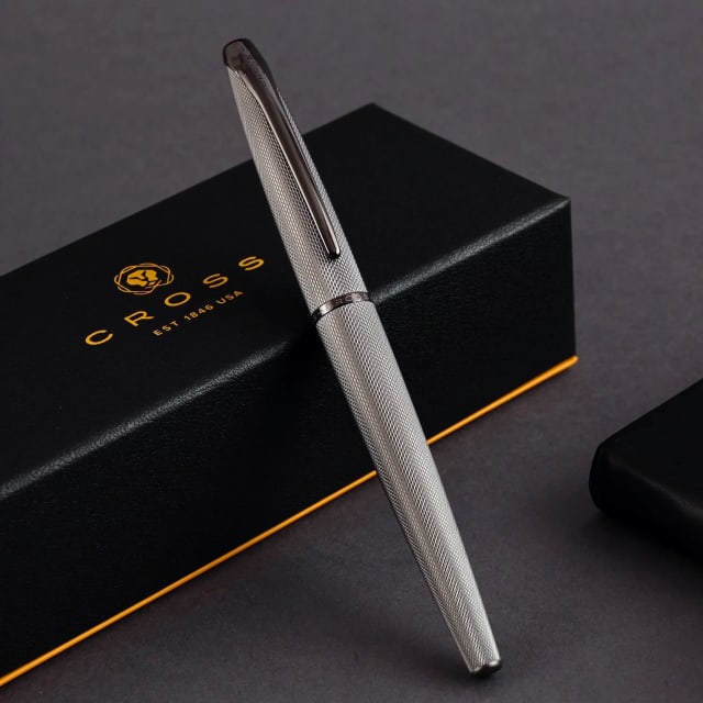 CROSS ATX Sandblast Titanium Grey Fountain Pen, Medium Nib