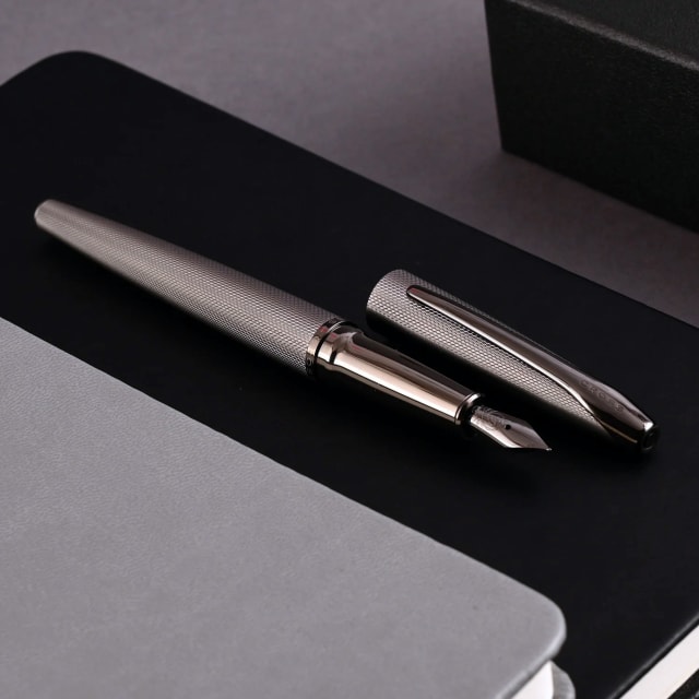 CROSS ATX Sandblast Titanium Grey Fountain Pen, Medium Nib