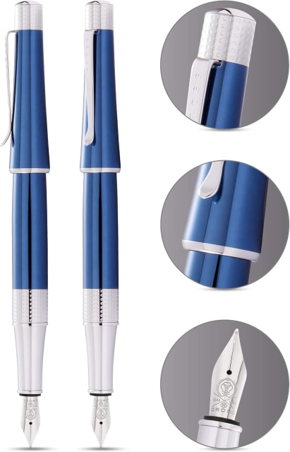 CROSS Beverly Light Blue Lacquer & Chrome Fountain Pen, Medium Nib