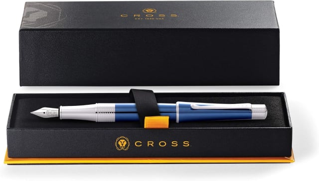 CROSS Beverly Light Blue Lacquer & Chrome Fountain Pen, Medium Nib