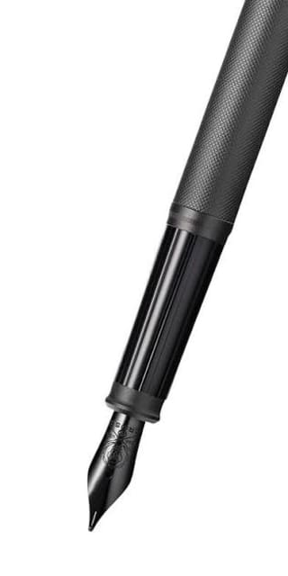 CROSS Townsend Black MicroKnurl & Matt Black Fountain Pen, Fine Nib