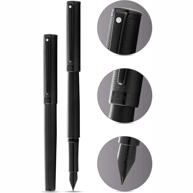 SHEAFFER Intensity Engrvd Matte Black/Black Trim Fine Fountain Pen