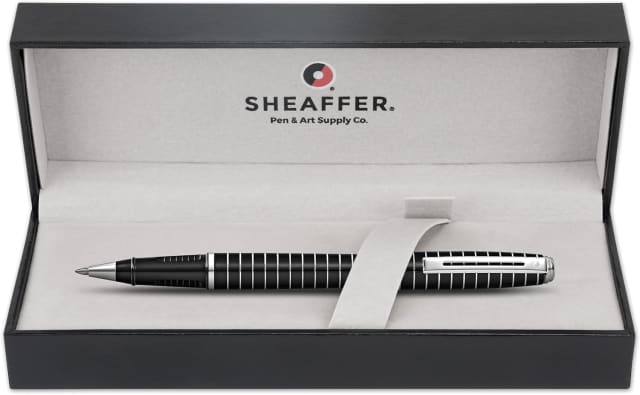 SHEAFFER Prelude Black Lacquer  Engraved Lines Rollerball Pen