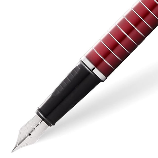 SHEAFFER Prelude Red Lacquer  Engraved Lines Medium Fountain Pen