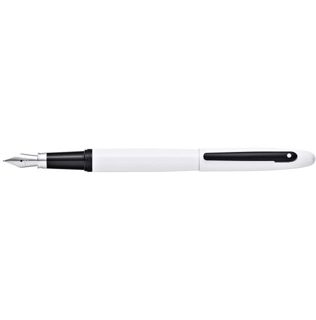 SHEAFFER VFM White Lacquer  Black Medium Fountain Pen