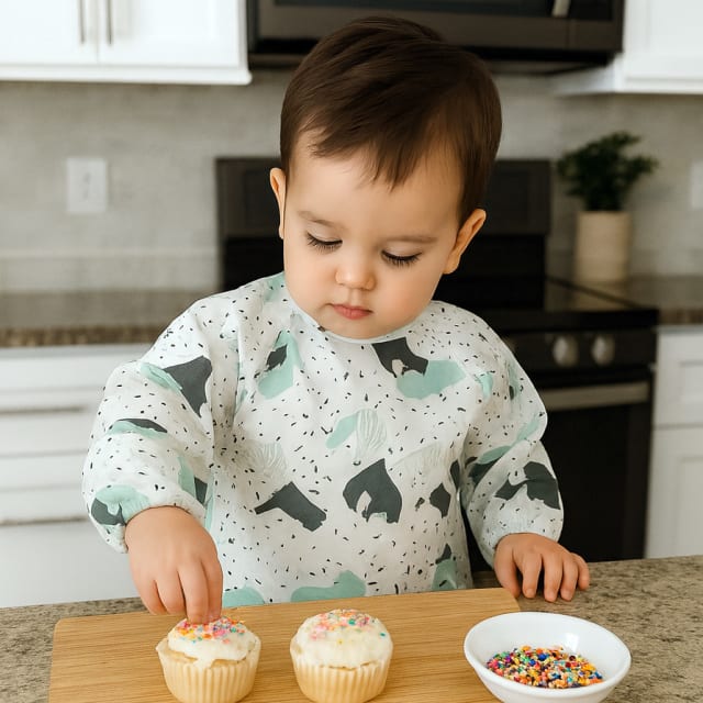SILLY BILLYZ NYLON SMALL L/S BIB ANIMALS