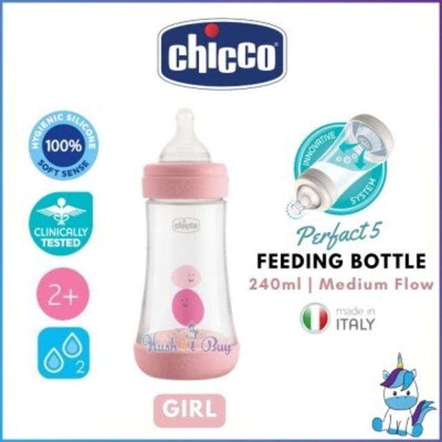 CHICCO Bottle: Perfect5 Sil 300ml 4m+ Fast Pink