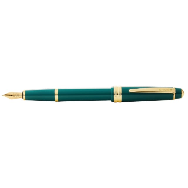 CROSS Bailey Light Gloss Green/Gold Fountain Pen, Xtra Fine Nib