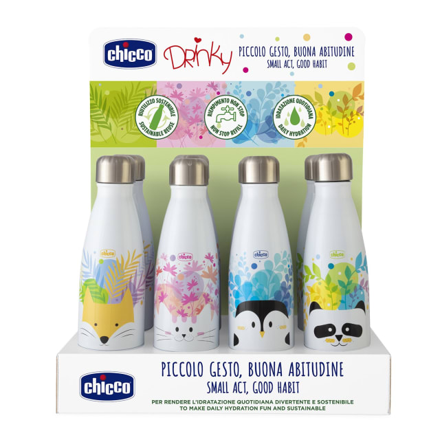 CHICCO Bottle: Drinky Thermal 350ml Display 8pc